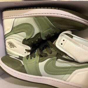 Jordan Athletic Shoes in Olive Green and White